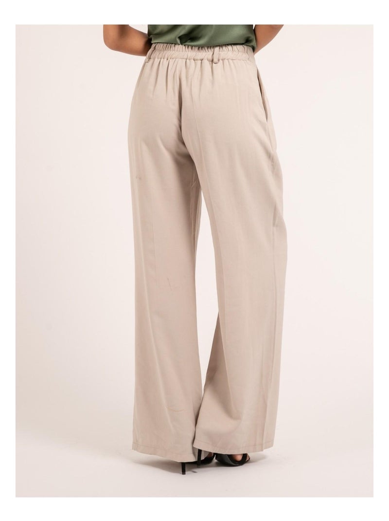 Eliress wijde broek Beige - Kiabi