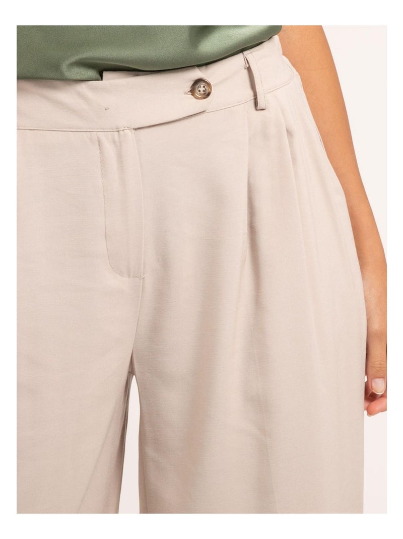 Eliress wijde broek Beige - Kiabi