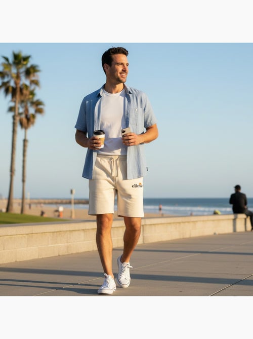Ellesse - Bermuda homme écru taille élastique et cordon - Kiabi