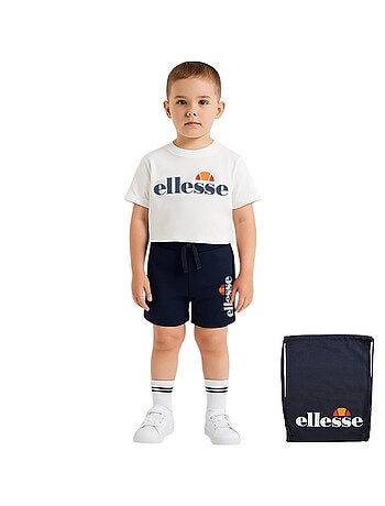 Ellesse - Ensemble 3 pièces t-shirt manches courtes short et sac à imprimé
