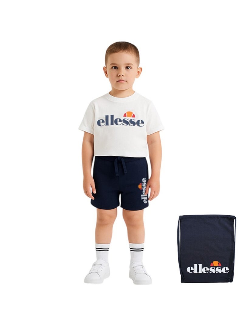 Ellesse - ensemble 3 pièces t-shirt, short et sac imprimés Bleu marine - Kiabi