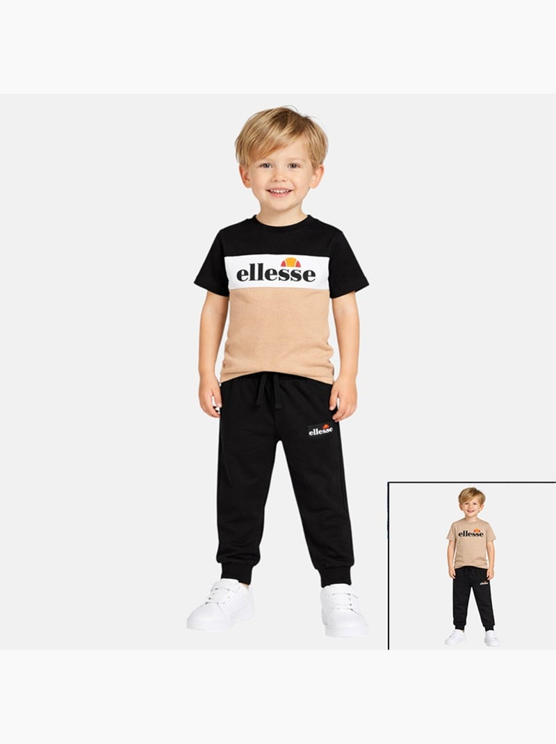 Ellesse - lot de 2 t-shirts manches courtes et pantalon de jogging Beige - Kiabi
