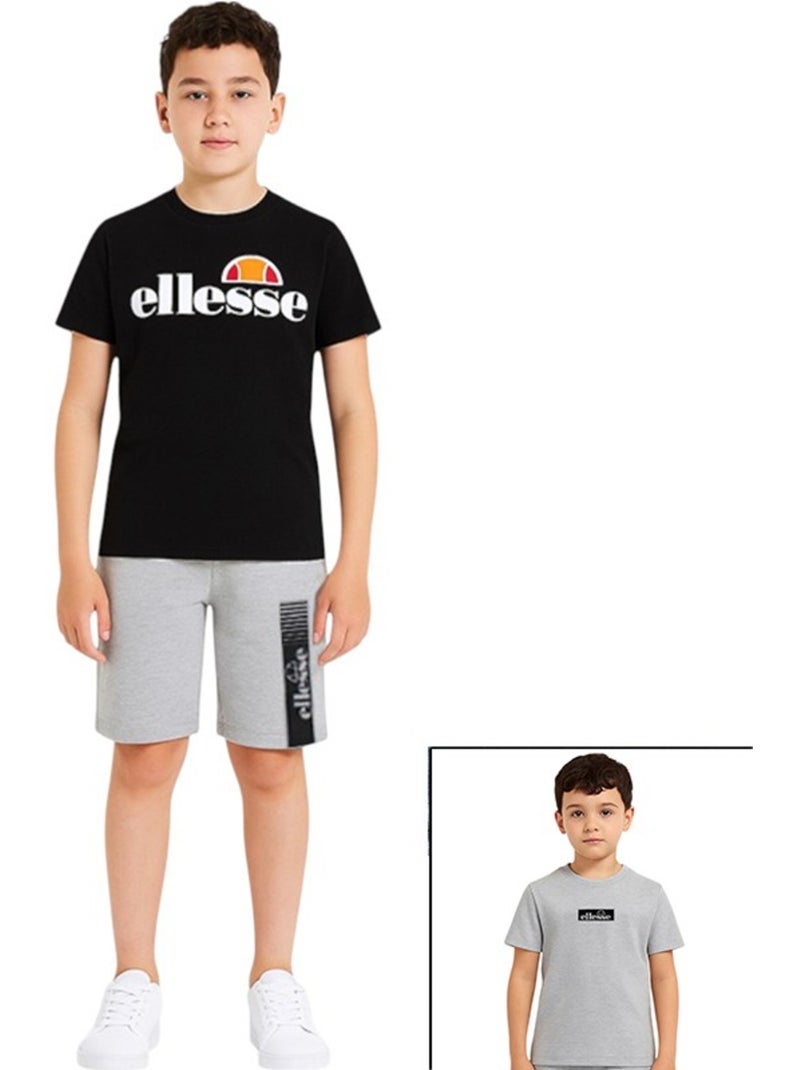 Ellesse - lot de 2 t-shirts manches courtes et short Noir - Kiabi