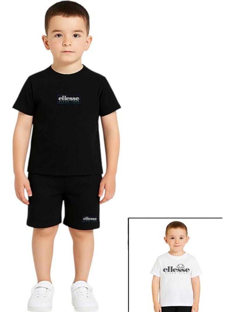 Ellesse - lot de 2 t-shirts manches courtes et short Noir - Kiabi