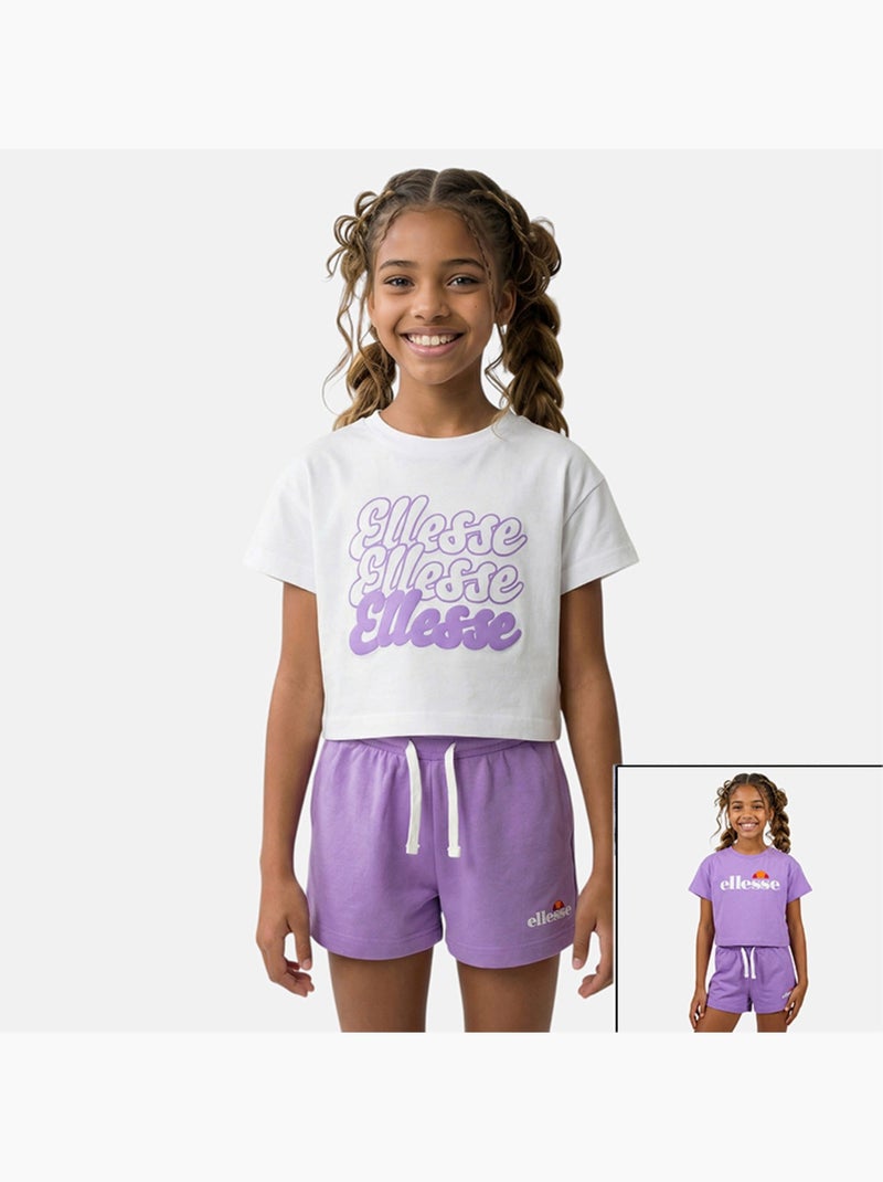 Ellesse - lot de 2 t-shirts manches courtes et short Violet - Kiabi