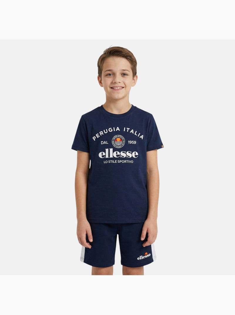 Ellesse - Pack van 2 T-shirts en short  jongen Marineblauw - Kiabi