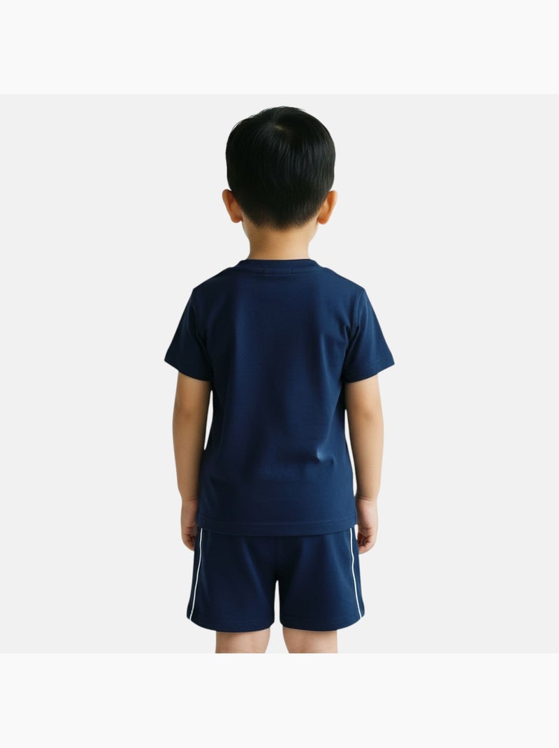Ellesse - Pack van 2 T-shirts en short  jongen Marineblauw - Kiabi