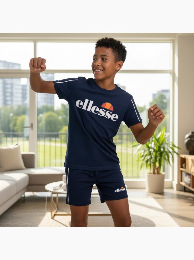 Ellesse - Pack van 2 T-shirts en short  jongen Marineblauw - Kiabi