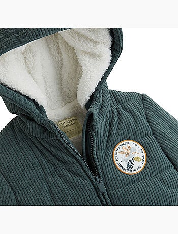 Elliott corduroy baby pufferjasje met sherpa voering en capuchon