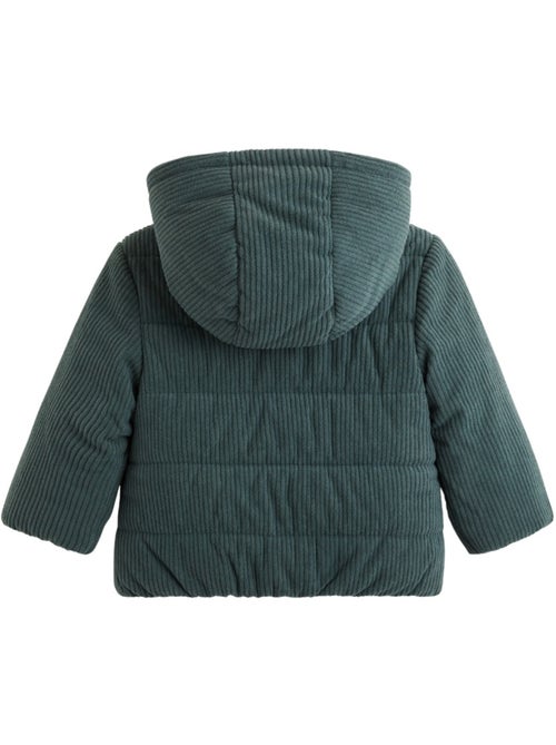 Elliott corduroy baby pufferjasje met sherpa voering en capuchon - Kiabi