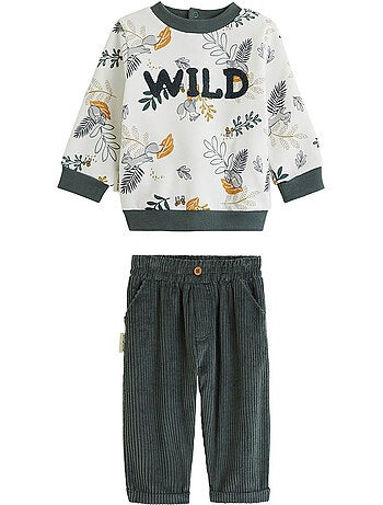 Elliott corduroy sweatshirt en broek babyset