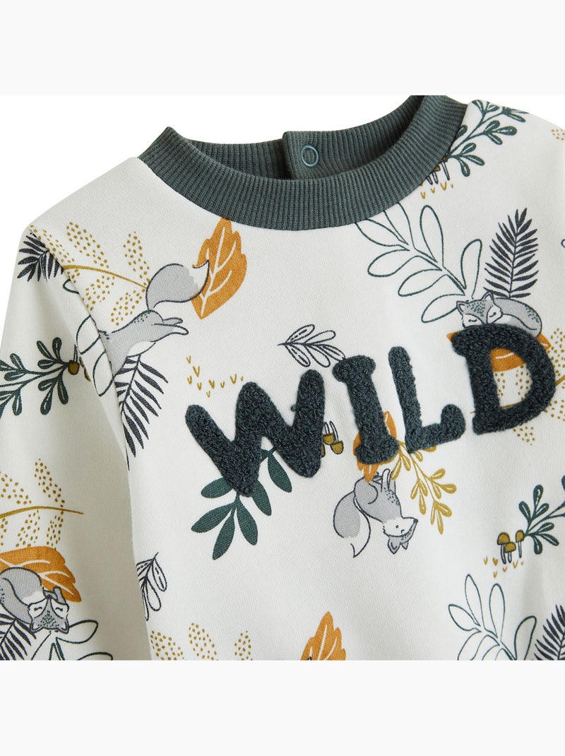 Elliott corduroy sweatshirt en broek babyset Groen - Kiabi