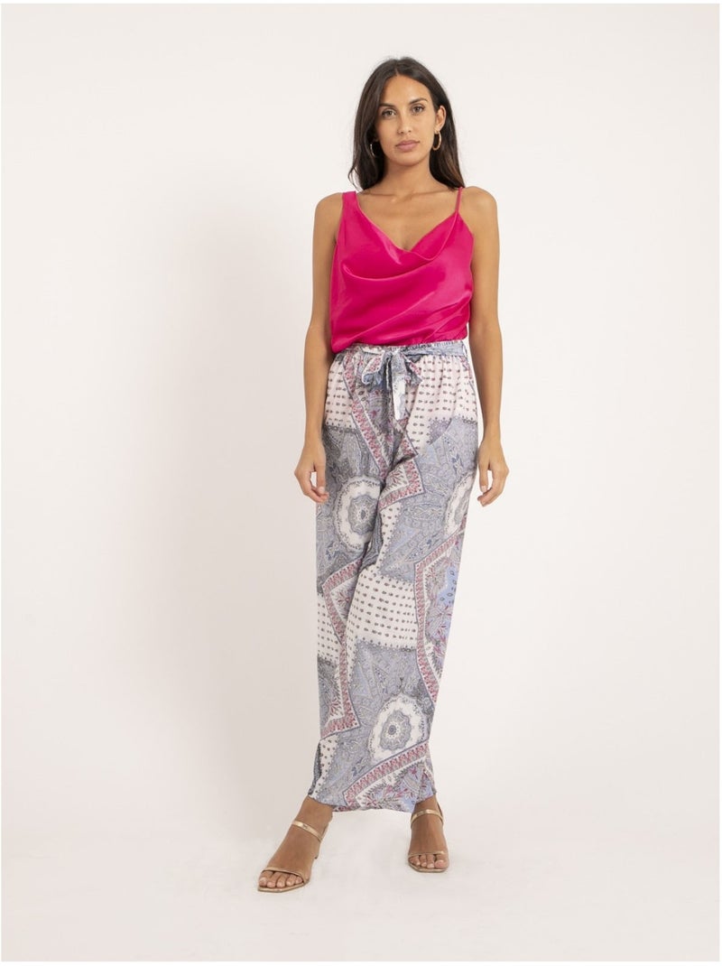 Eloane broek met patroon Blauw - Kiabi