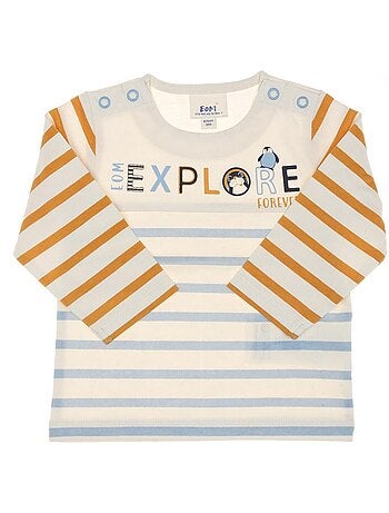 Elorisa gestreepte blauwe t-shirt voor kinderen