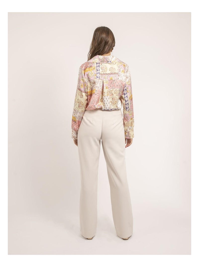 Elsy rechte broek Beige - Kiabi