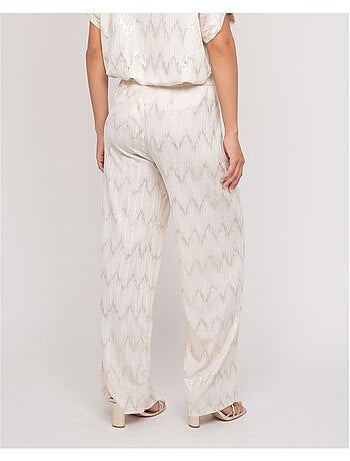 EMANTINE getextureerde soepele broek