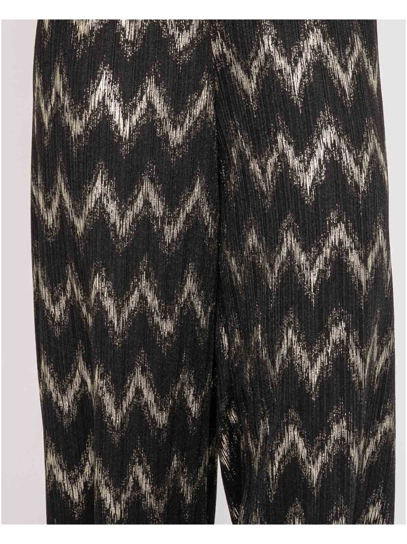 EMANTINE getextureerde soepele broek Zwart - Kiabi
