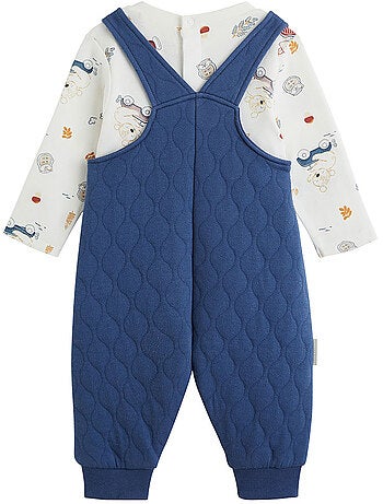 Emile gewatteerde katoenen babyoveralls en t-shirtset