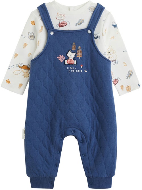 Emile gewatteerde katoenen babyoveralls en t-shirtset - Kiabi Emile gewatteerde katoenen babyoveralls en t-shirtset - Kiabi