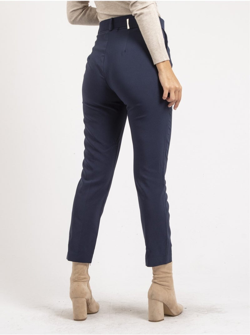 EMILIAN broek met riem Marineblauw - Kiabi