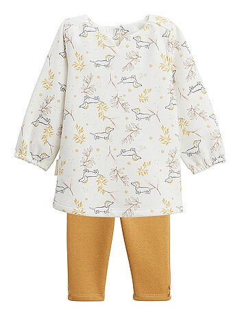 Emilie babyjurkje en fleece legging set