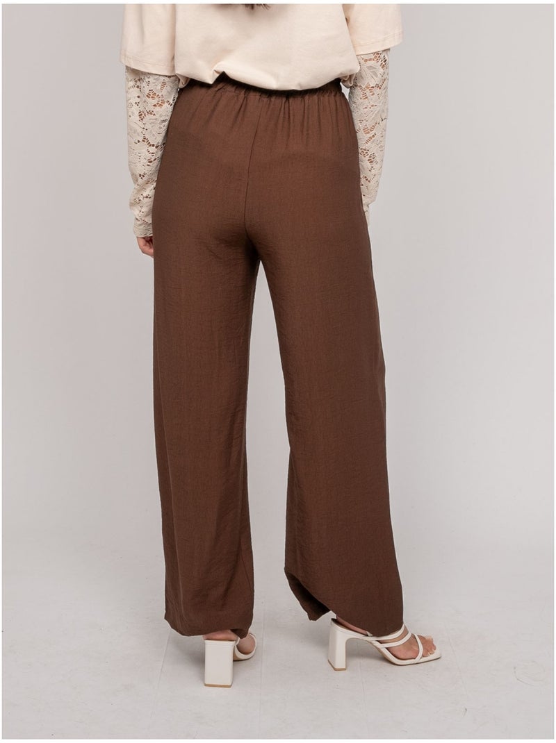 EMROSE wijde broek Bruin - Kiabi