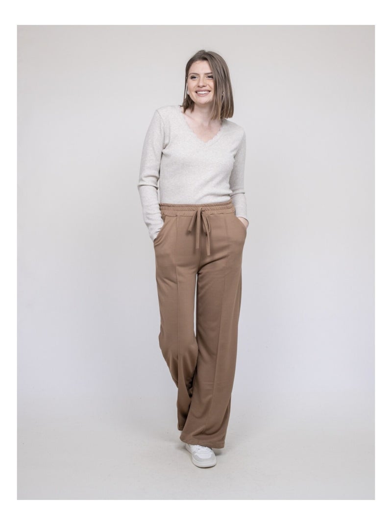 Enaelle joggingbroek met rechte pijpen Caramelbruin - Kiabi