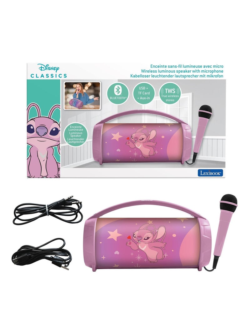 Enceinte bluetooth lumineuse avec micro angel stitch Rose - Kiabi