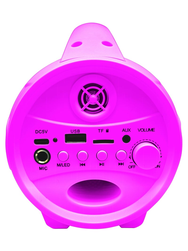 Enceinte bluetooth lumineuse avec micro barbie Rose - Kiabi