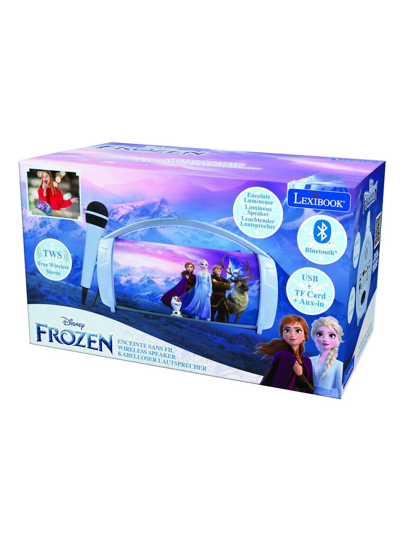 Enceinte bluetooth lumineuse avec micro la reine des neiges Bleu - Kiabi