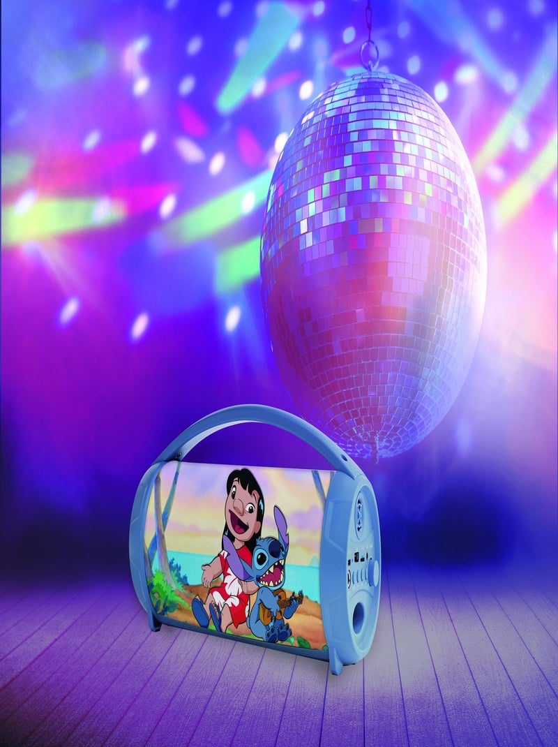 Enceinte bluetooth lumineuse avec micro stitch Bleu - Kiabi