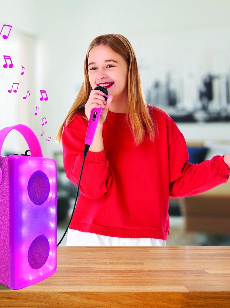 Enceinte bluetooth lumineuse rose avec micro Blanc - Kiabi