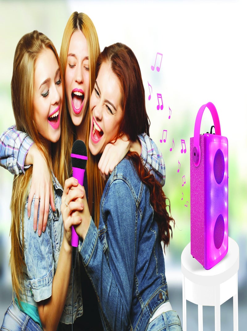 Enceinte bluetooth lumineuse rose avec micro Blanc - Kiabi