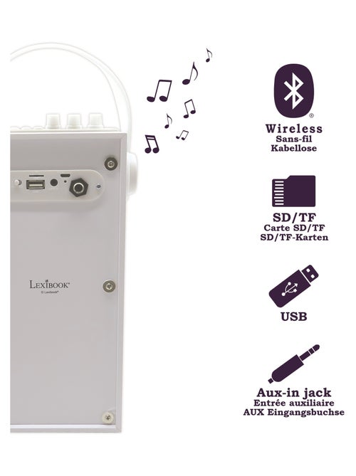 Enceinte bluetooth portable avec micro et effets lumineux iparty - Kiabi Enceinte bluetooth portable avec micro et effets lumineux iparty - Kiabi