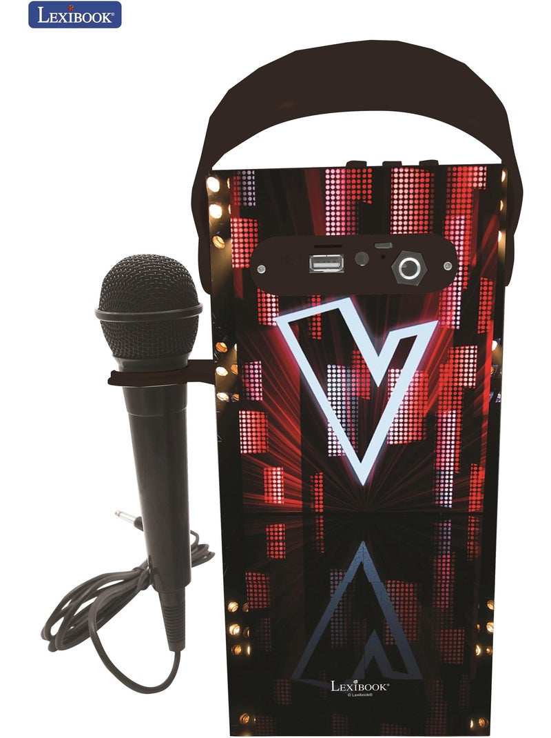 Enceinte bluetooth portable avec micro et effets lumineux the voice Noir - Kiabi