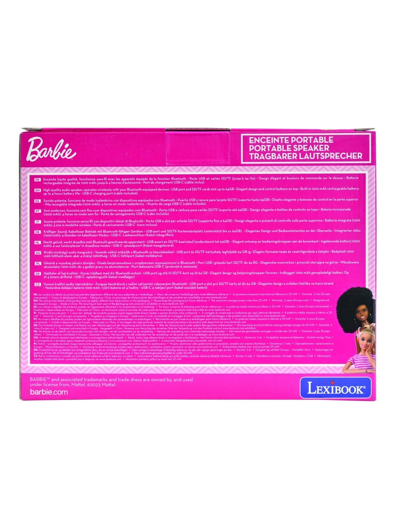Enceinte bluetooth portable barbie Rose - Kiabi
