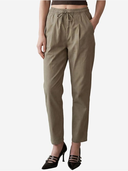 Enkel-lange broek met trekkoord in de taille en zak my fashion - Kiabi