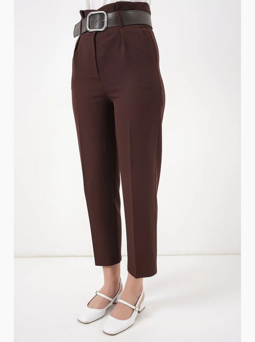 Enkelhoge rechte broek met strik bdart - Kiabi Enkelhoge rechte broek met strik bdart - Kiabi