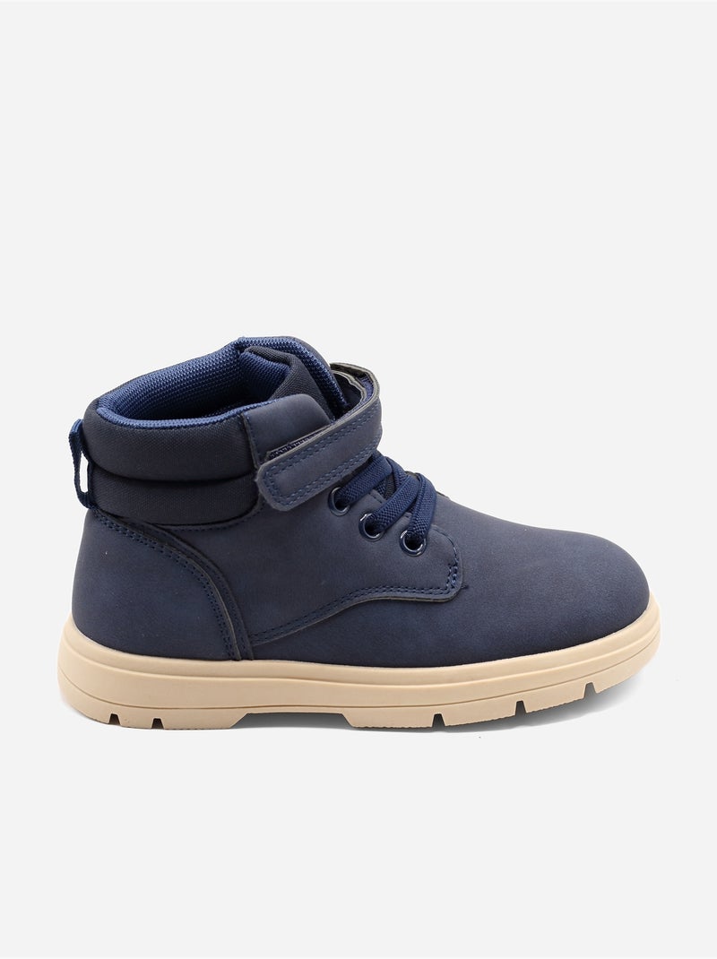 Enkelhoge schoenen met klittenbandsluiting Donkerblauw - Kiabi