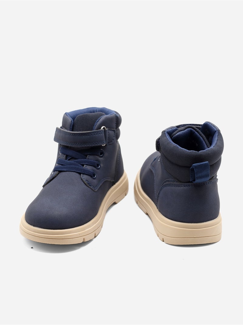 Enkelhoge schoenen met klittenbandsluiting Donkerblauw - Kiabi