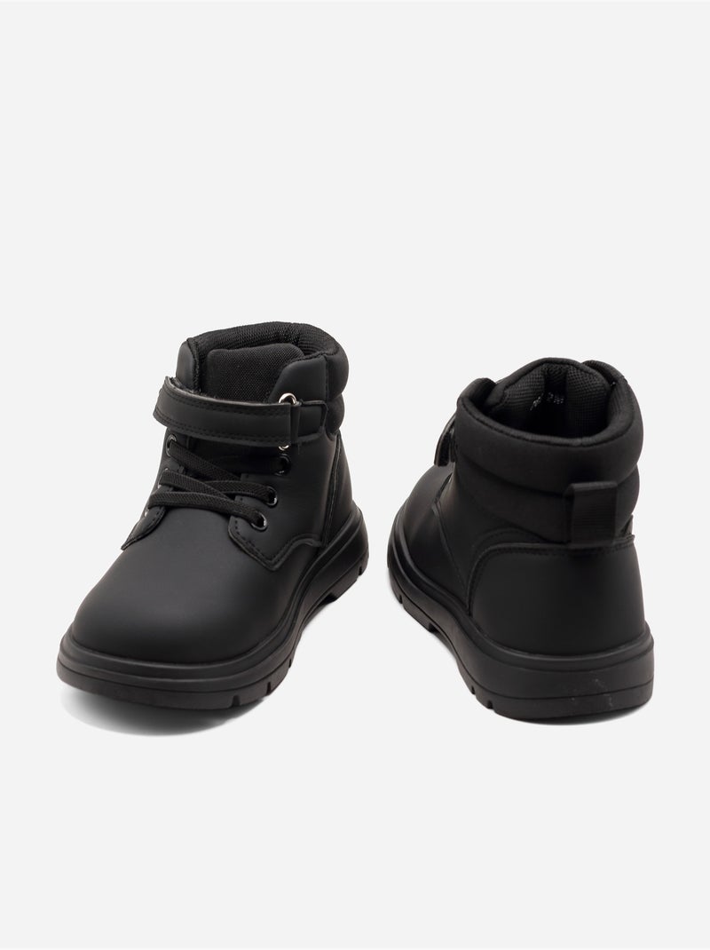Enkelhoge schoenen met klittenbandsluiting Zwart - Kiabi