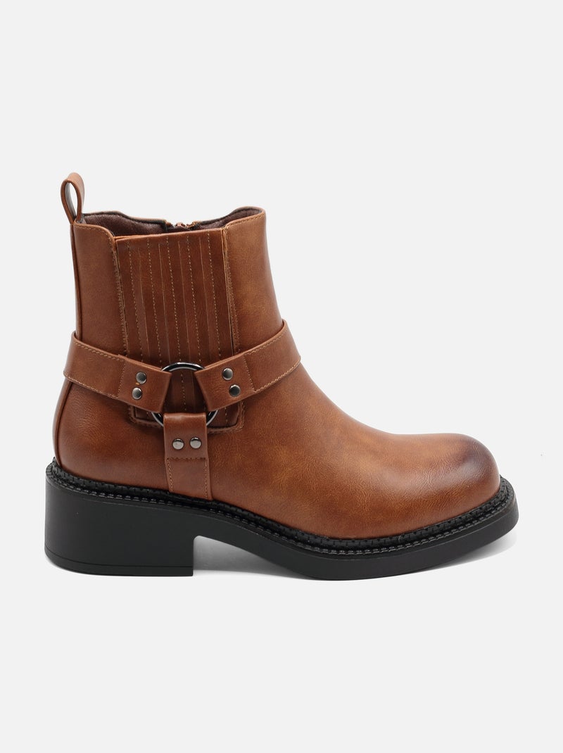 Enkellaarjes met rits Camel - Kiabi