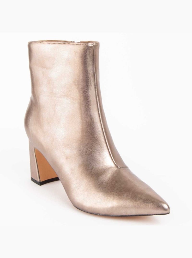 Enkellaars Met Hak Synthetisch Materiaal En Textiel Montevita Goud/Goudkleurig - Kiabi