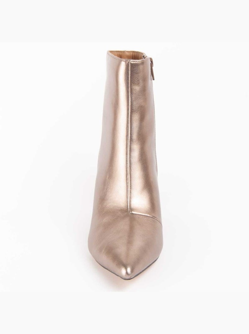 Enkellaars Met Hak Synthetisch Materiaal En Textiel Montevita Goud/Goudkleurig - Kiabi