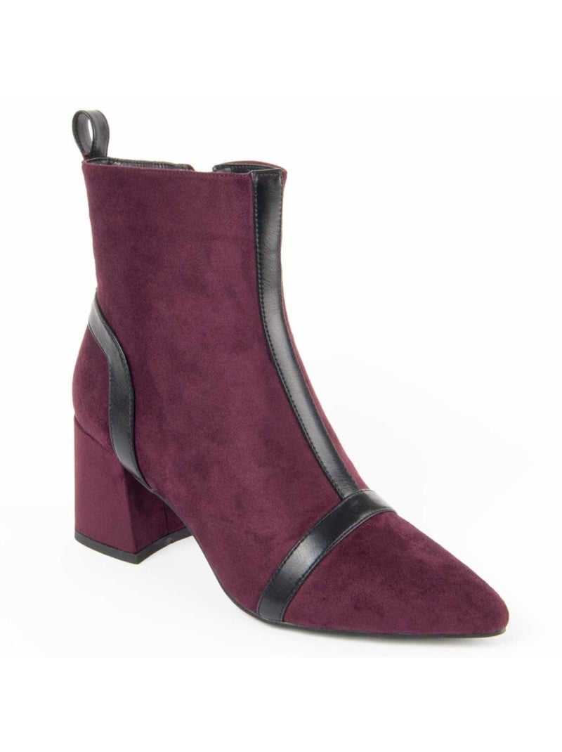 Enkellaars Met Hak Synthetisch Materiaal En Textiel Montevita Rood - Kiabi