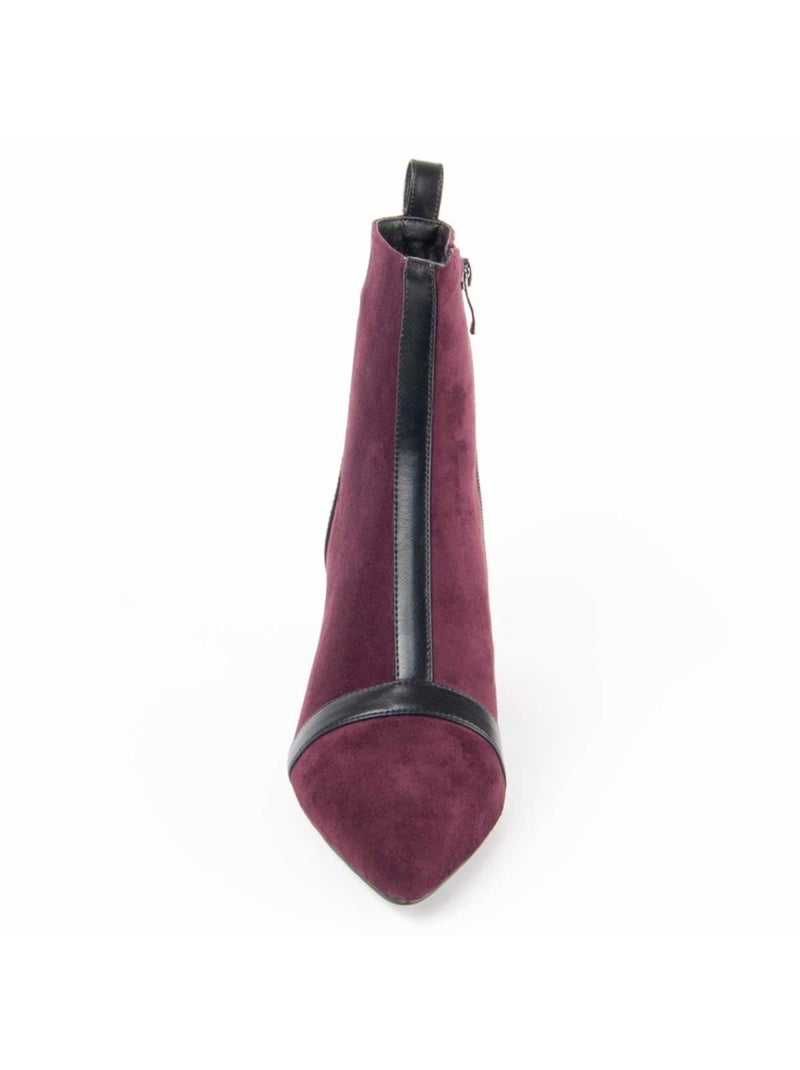 Enkellaars Met Hak Synthetisch Materiaal En Textiel Montevita Rood - Kiabi