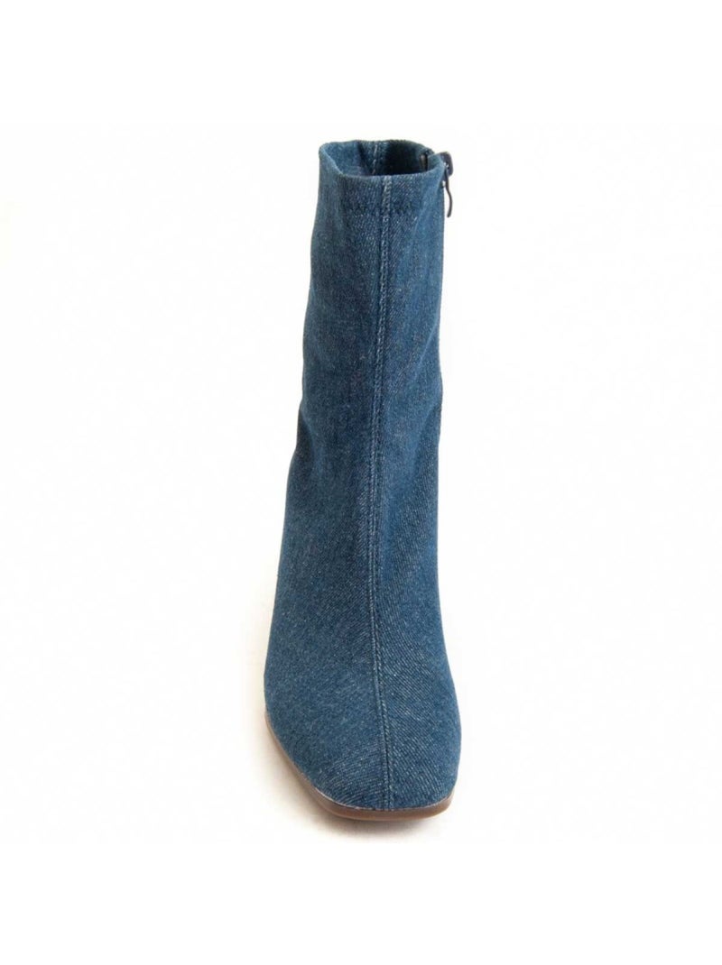 Enkellaars Met Hak Synthetisch Materiaal Montevita Blauw - Kiabi