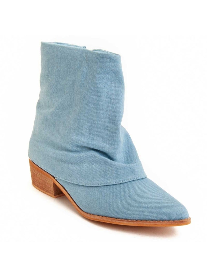 Enkellaars Met Hak Synthetisch Materiaal Montevita Blauw - Kiabi