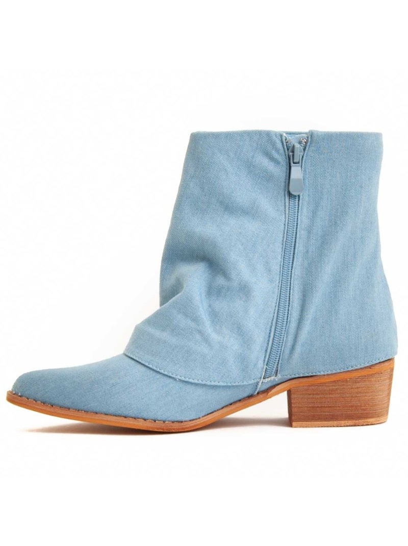 Enkellaars Met Hak Synthetisch Materiaal Montevita Blauw - Kiabi