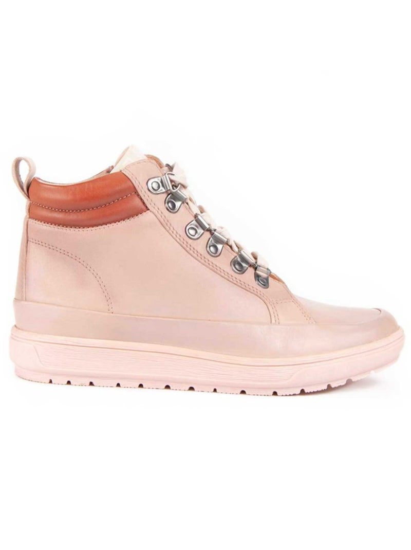 Enkellaars Natuurlijk Leer Purapiel Beige - Kiabi